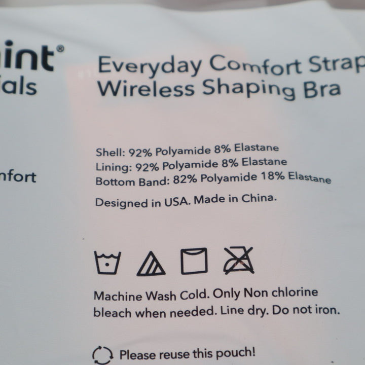 Shapermint Essentials Everyday Comfort Straps Wireless Shaping Bra Women M Black