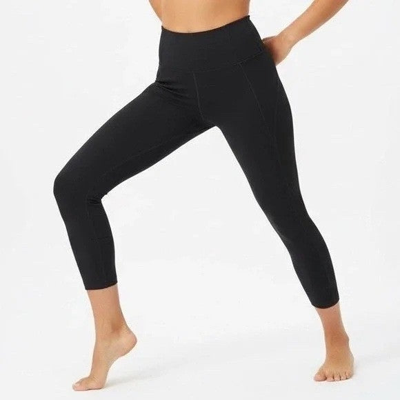 Girlfriend Collective 7/8 Leggings Womens 2XS Black Stretch High Waist Skinny