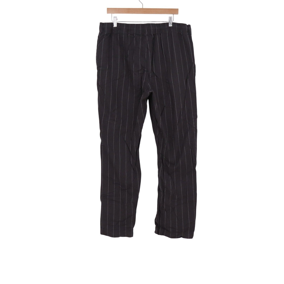 Goodfellow & Co Mens Pajama Set XL Black Pinstripe 100% Cotton Button Up