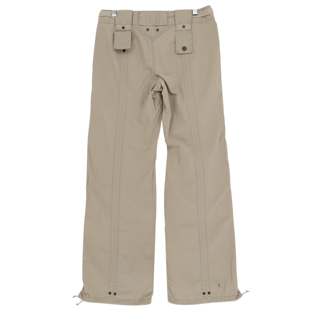 Express Utility Pants Womens 6 Beige Cotton Multiple Cargo Pockets Straight Leg