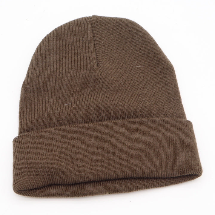 Eddie Bauer Brown Knit Beanie Mountain Logo Patch Cuffed Hat Made in Canada O/S