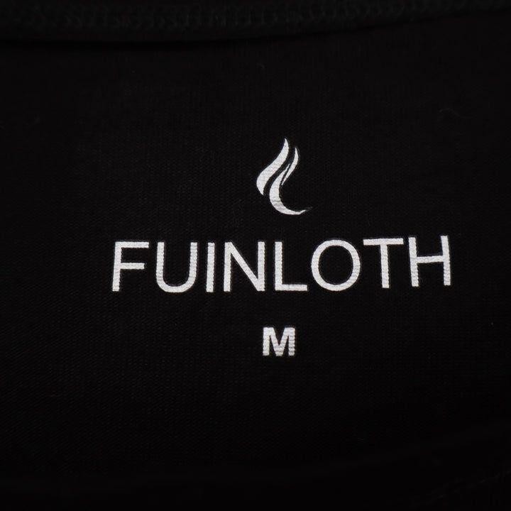 Fuinloth Crop Top Womens Medium Black Stretch Short Sleeve Round Neck Pullover