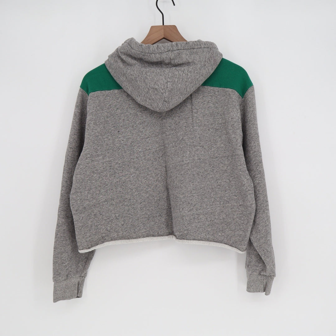 Tailgate Philadelphia Eagles Cropped Hoodie Grey Green Graphic NFL Womens Large