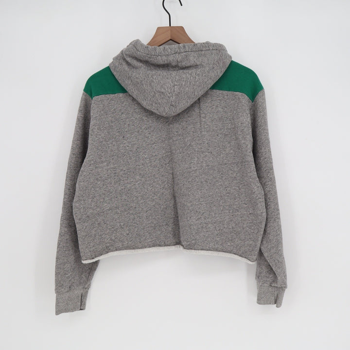 Tailgate Philadelphia Eagles Cropped Hoodie Grey Green Graphic NFL Womens Large