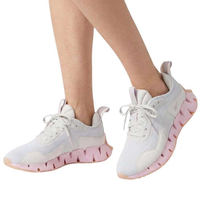 Reebok Zig Dynamica GX7538 Sneakers Womens US 9 Gray Pink Mesh Running Shoes