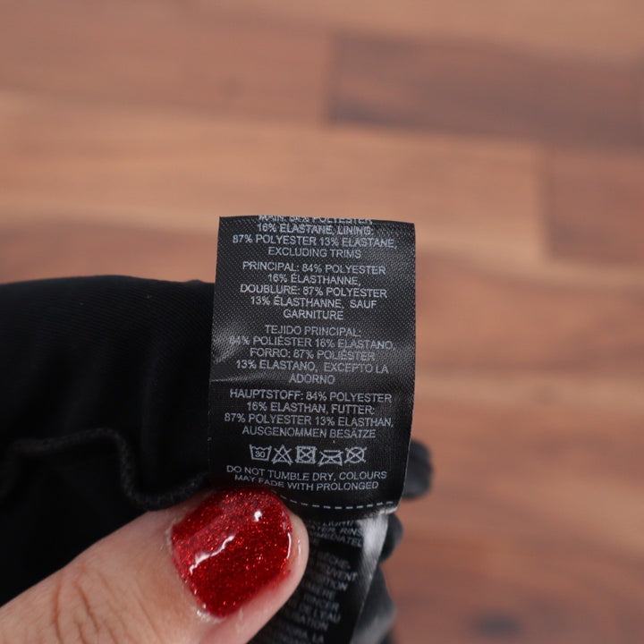 ASOS DESIGN Black V Neck Spaghetti Strap One Piece Swimsuit Bathing Suit
