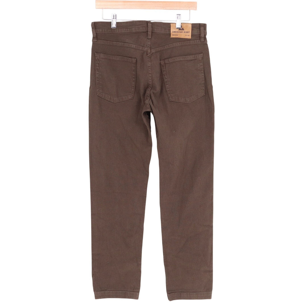 American Giant Roughneck Pants Mens 30x30 Brown Cotton Stretch Preppy Straight