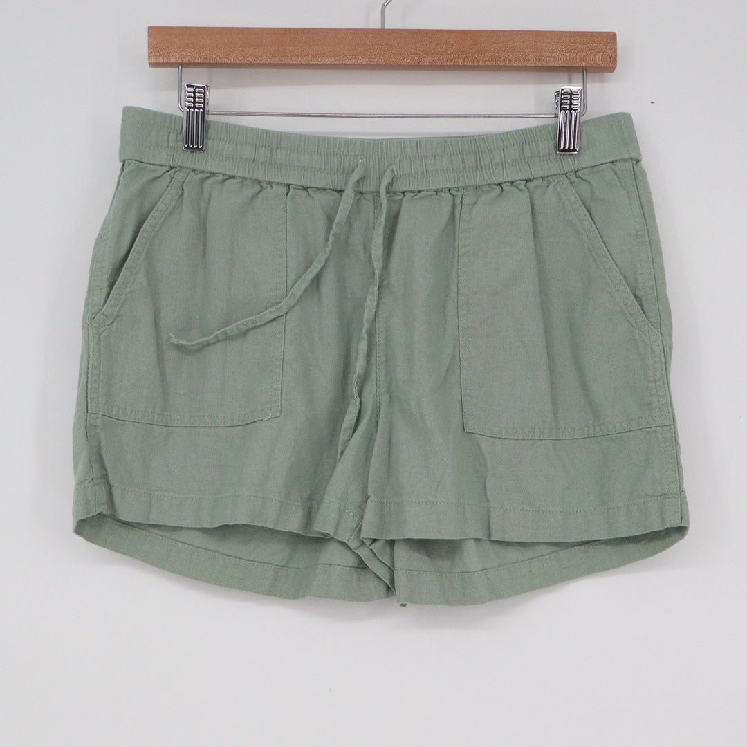 J.Crew Sage Green Linen Viscose Blend Drawstring Seaside Shorts Womens Small