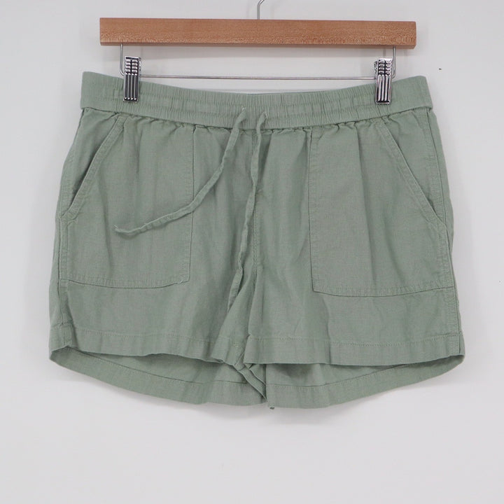 J.Crew Sage Green Linen Viscose Blend Drawstring Seaside Shorts Womens Small