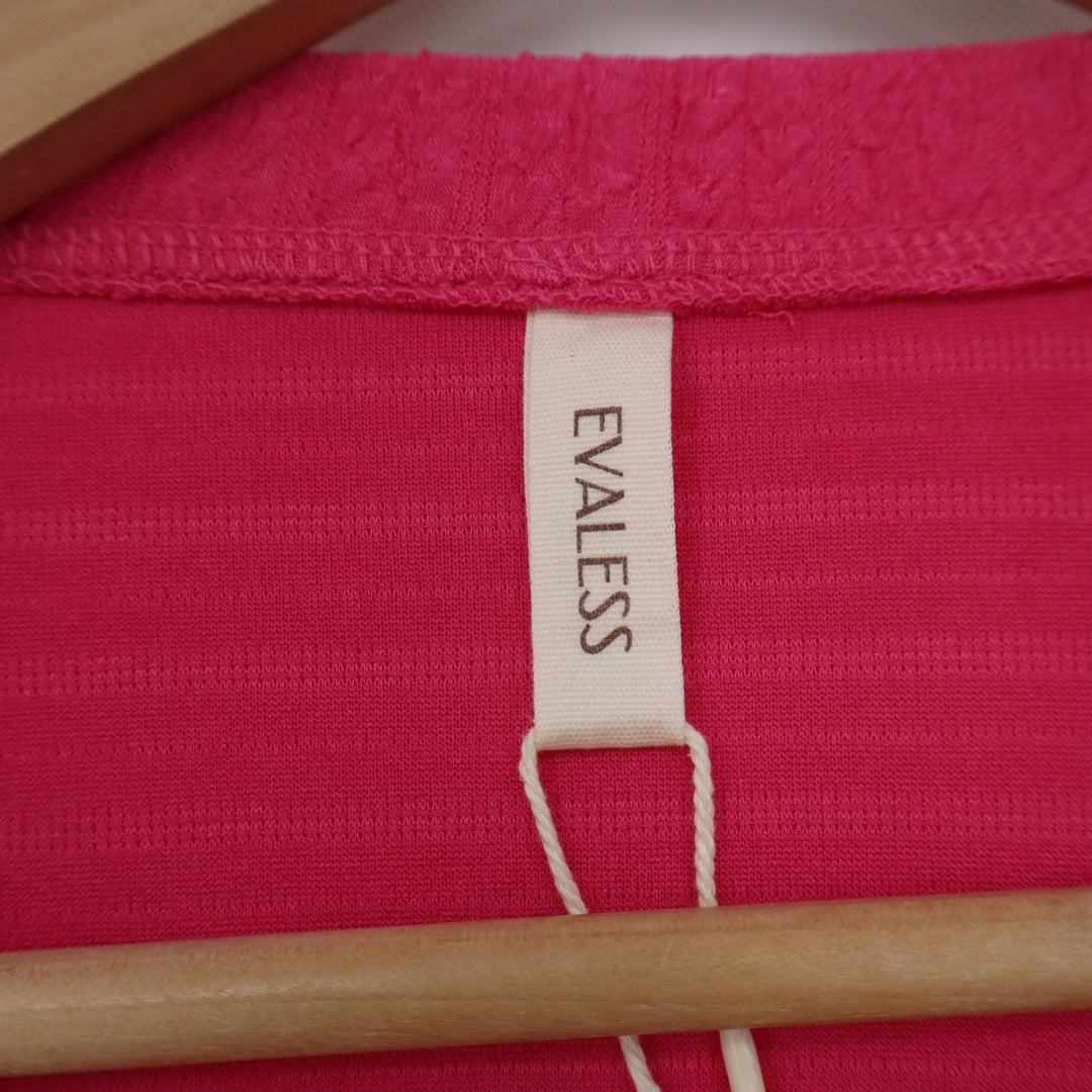 Evaless Hot Pink Textured Short Sleeve T-Shirt Dress Pockets Plus Size 2XL NEW