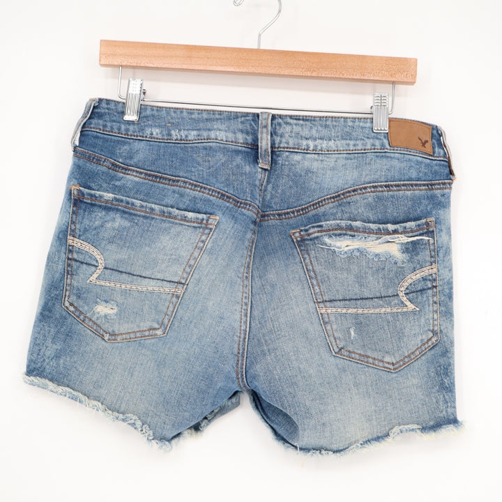 American Eagle Outfitters Cut Off Shorts Womens 4 Blue Denim Stretch Distressed
