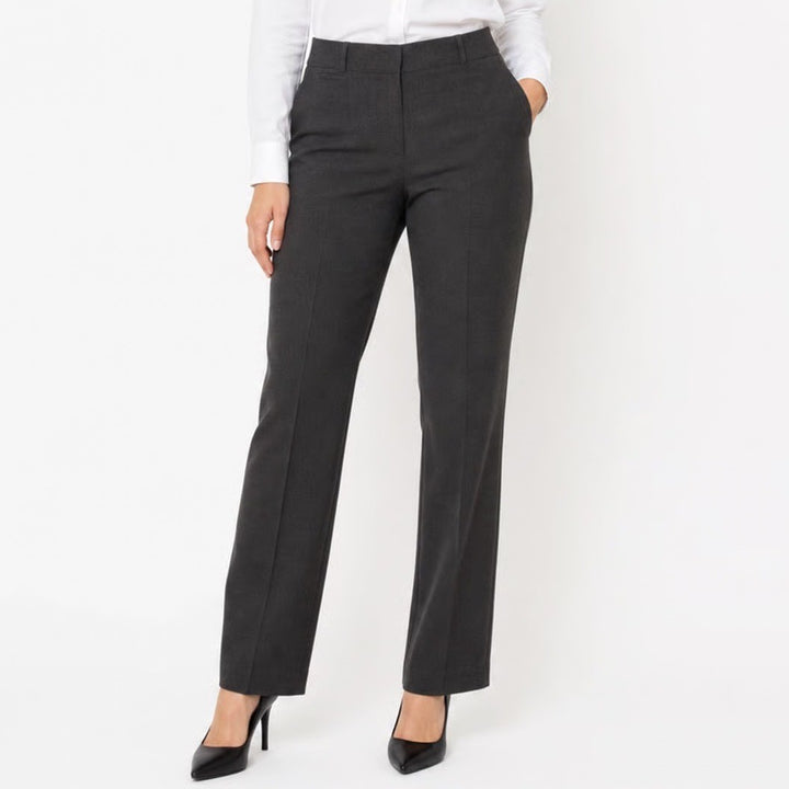 Ann Taylor LOFT Marisa Trousers Charcoal Gray Petite 4P Straight Leg Dress Pants