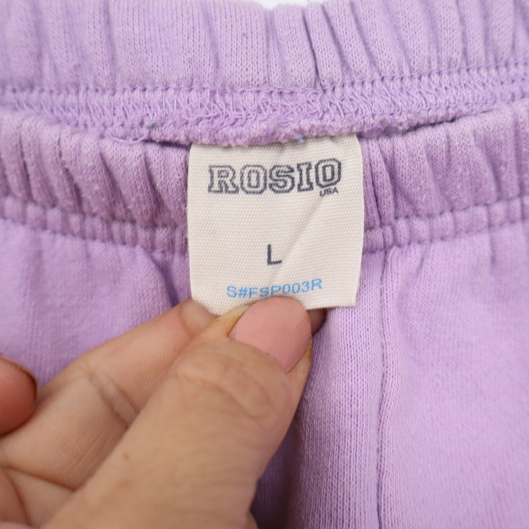 Rosio USA Lilac Purple Fleece Lounge Shorts Womens Large Elastic Waist