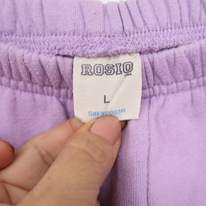 Rosio USA Lilac Purple Fleece Lounge Shorts Womens Large Elastic Waist