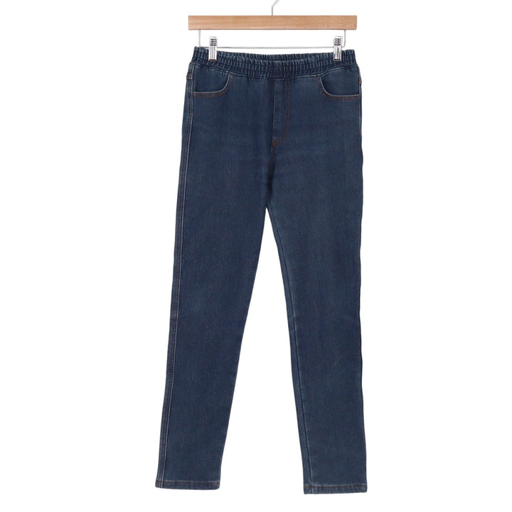 IPAZE Womens Dark Wash Pull On Denim Jeggings Slim Leg Elastic Waist Size L