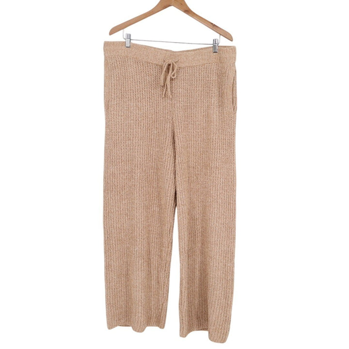 State Of Day Intimates Lounge Pants Womens XL Brown Drawstring Waist Waffle Knit