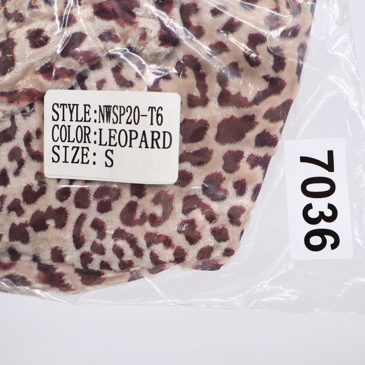 Naked Wardrobe The Statement Leopard Crop Top Womens Small Puff Sleeve