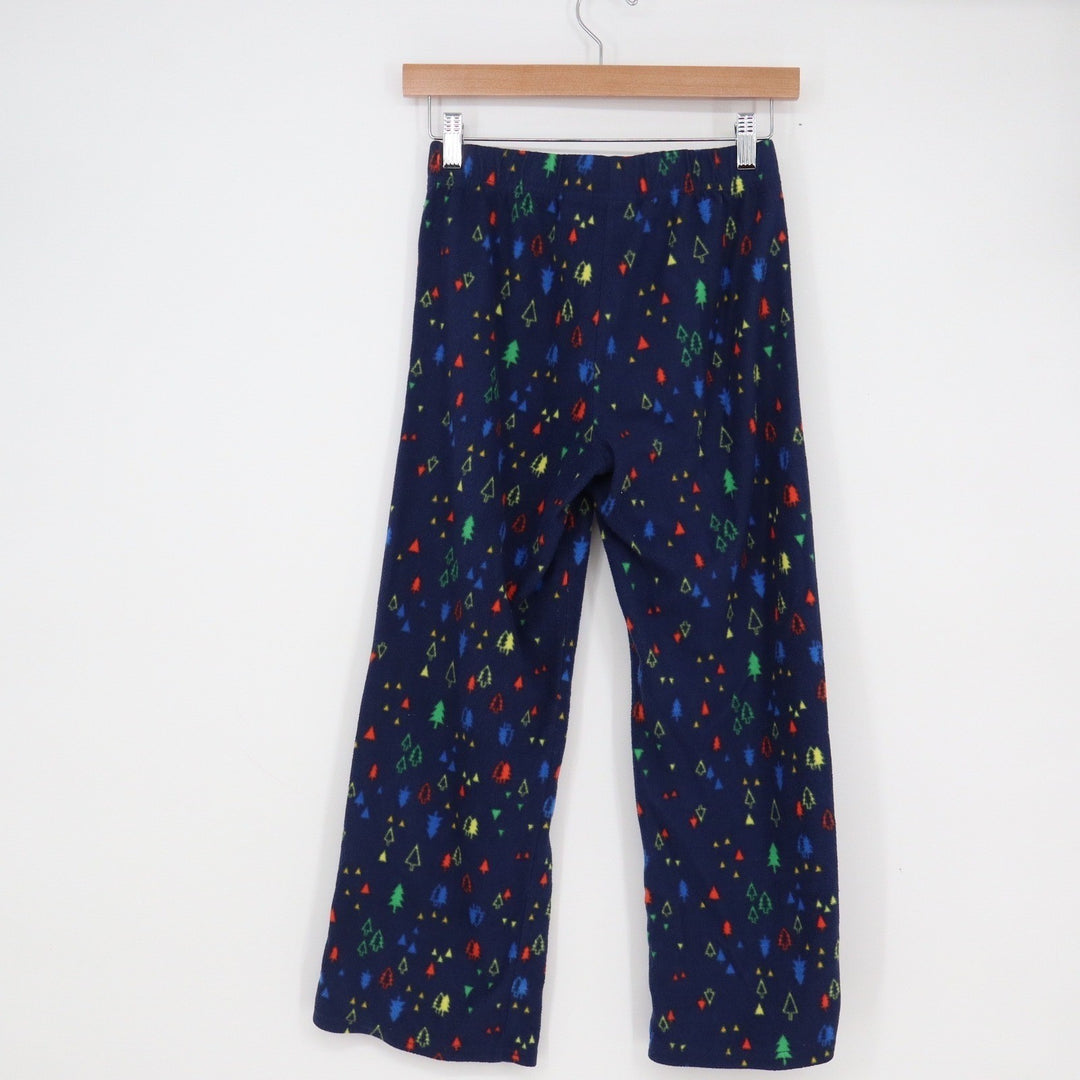 Eddie Bauer Kids M 10/12 Fleece Pajama Pants Navy Blue Christmas Tree Holiday
