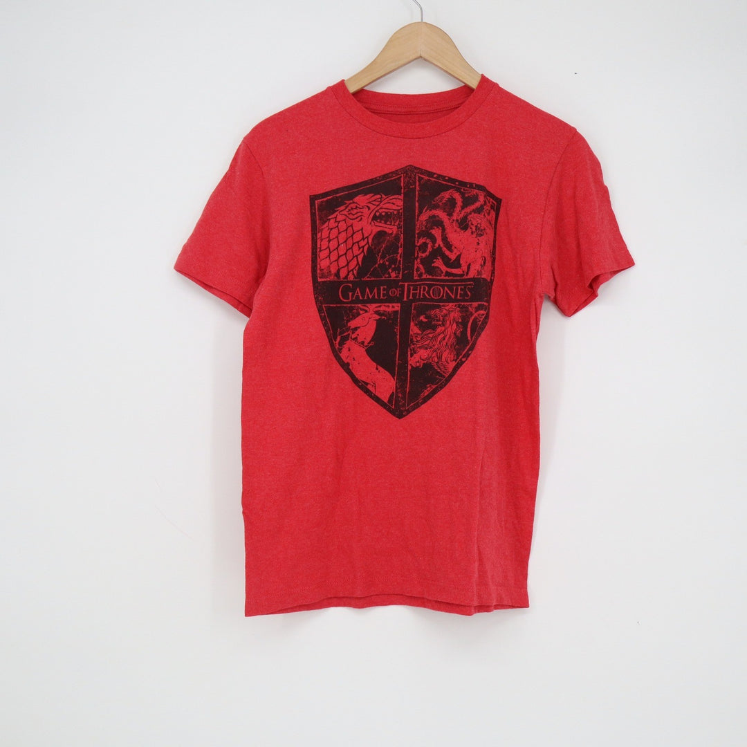 Game of Thrones Mens Small Red Graphic T-Shirt HBO Shield Sigil Houses S