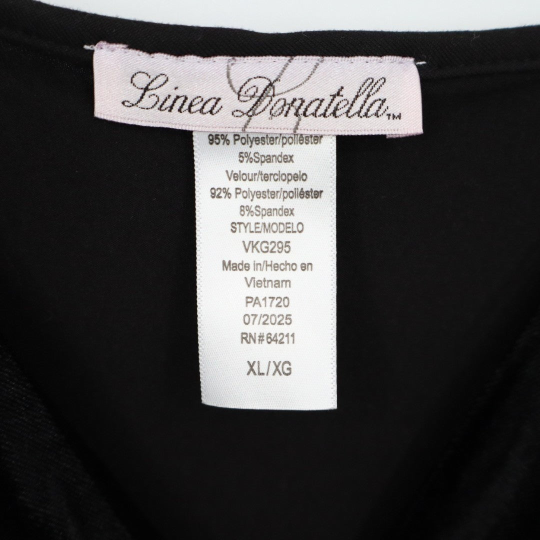 Linea Donatella Camisole Top Womens M Black Stretch Adjustable Strap Pullover