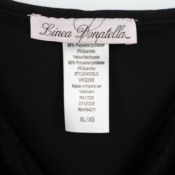 Linea Donatella Camisole Top Womens M Black Stretch Adjustable Strap Pullover