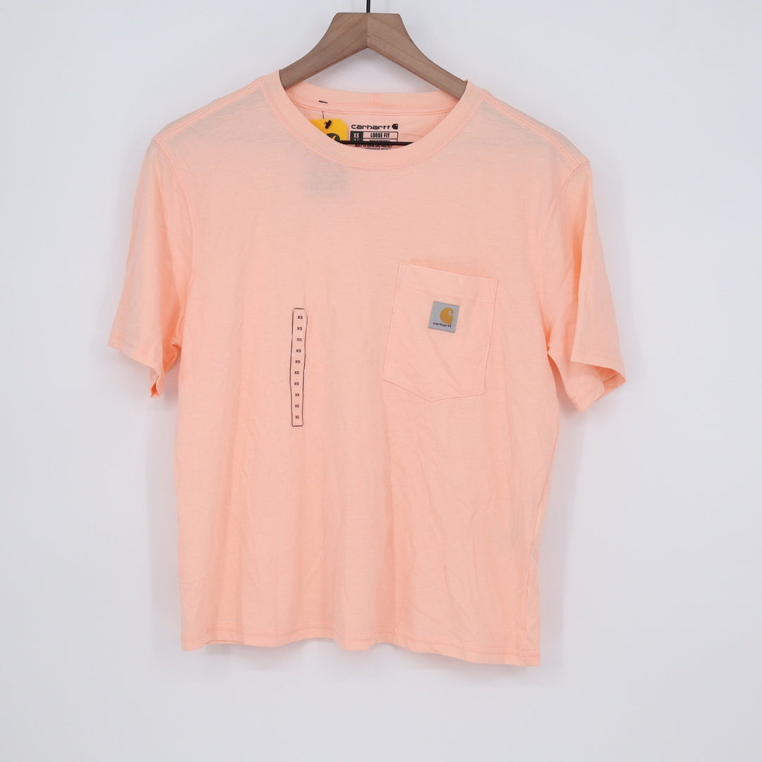 Carhartt Womens Loose Fit Pocket T-Shirt Peach XS New
