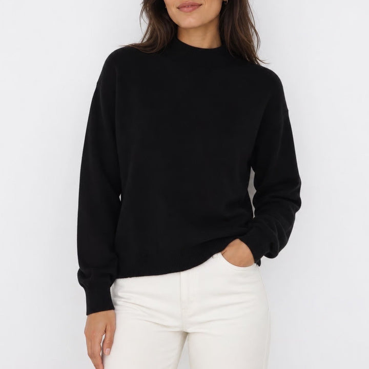 The Drop Womens Black Reversible Mock Neck V-Neck Wool Blend Sweater Large