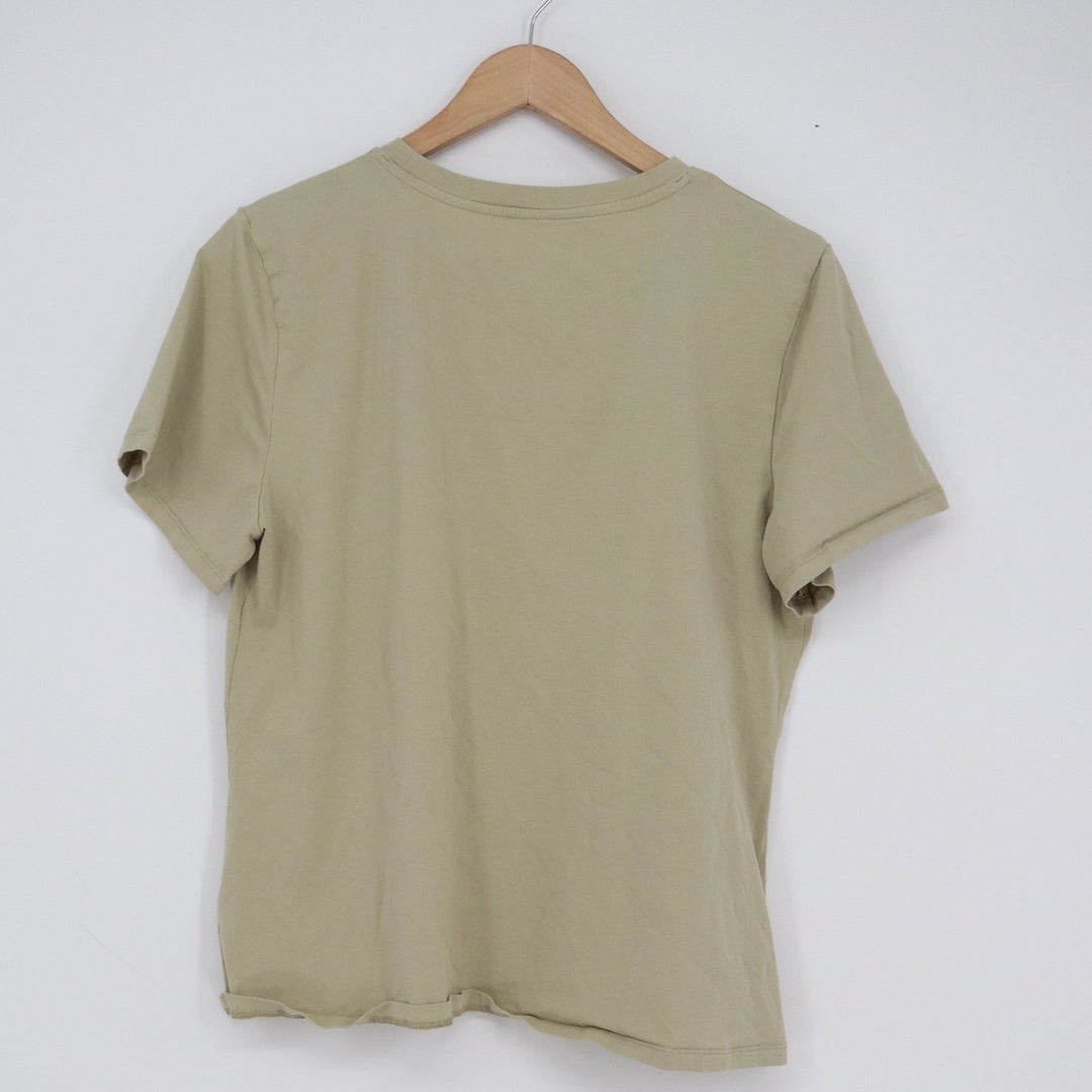A New Day Womens Sage Green Short Sleeve Crewneck Cotton Stretch T-Shirt Large
