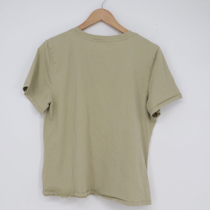A New Day Womens Sage Green Short Sleeve Crewneck Cotton Stretch T-Shirt Large