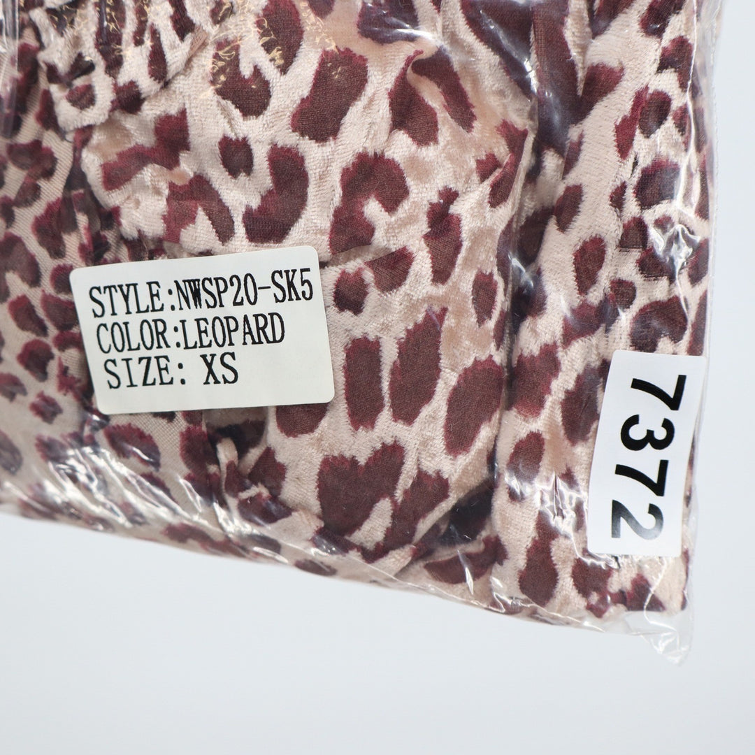 Naked Wardrobe Statement Leopard Print Ruched Mini Skirt XS Drape