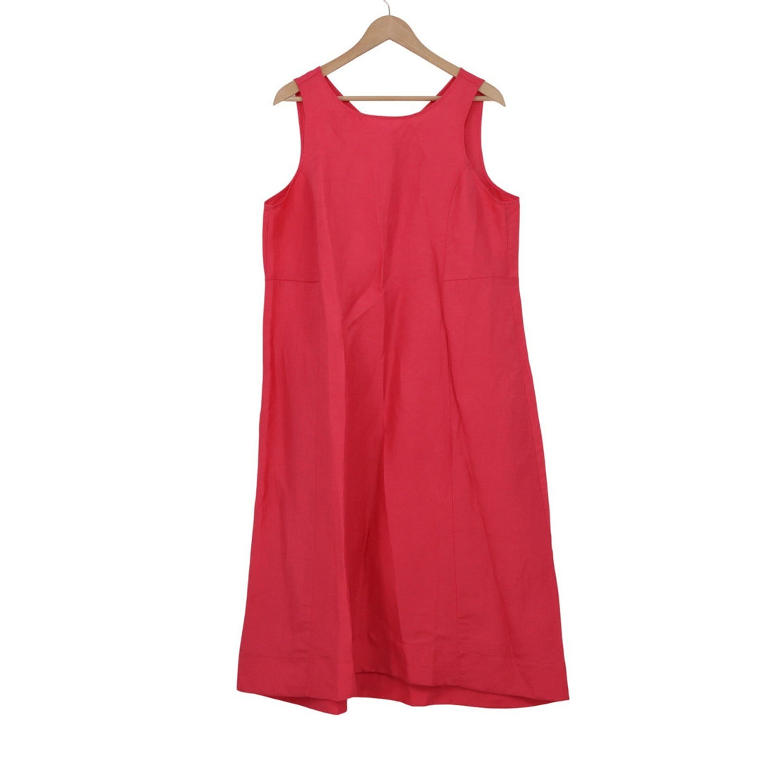 J.Jill Pink Linen Blend Sleeveless A-Line Midi Dress Large