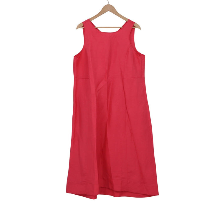 J.Jill Pink Linen Blend Sleeveless A-Line Midi Dress Large