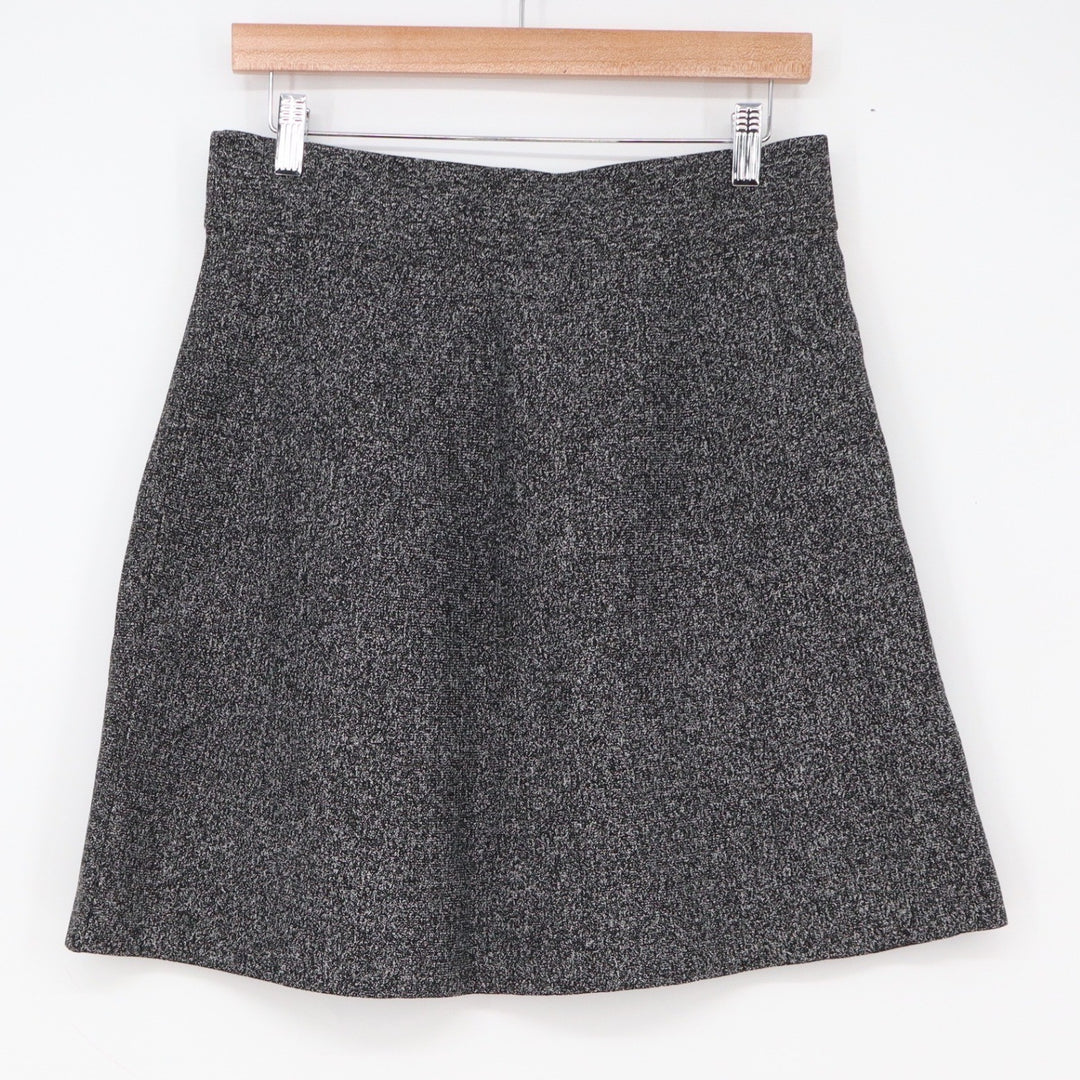 LOFT Skirt Womens Medium A-Line Black White Marled Textured Knit Excellent