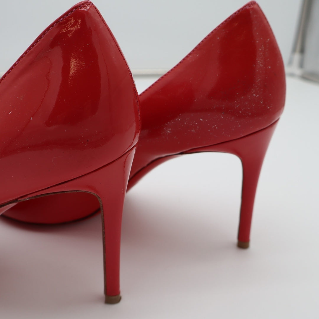 Christian Louboutin Punch Dolly Pump Womens 7.5 Red Patent Leather Stiletto Heel