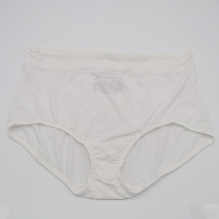 Warners No Pinching No Problems Tailored Microfiber Brief Panty Women 8/XL White