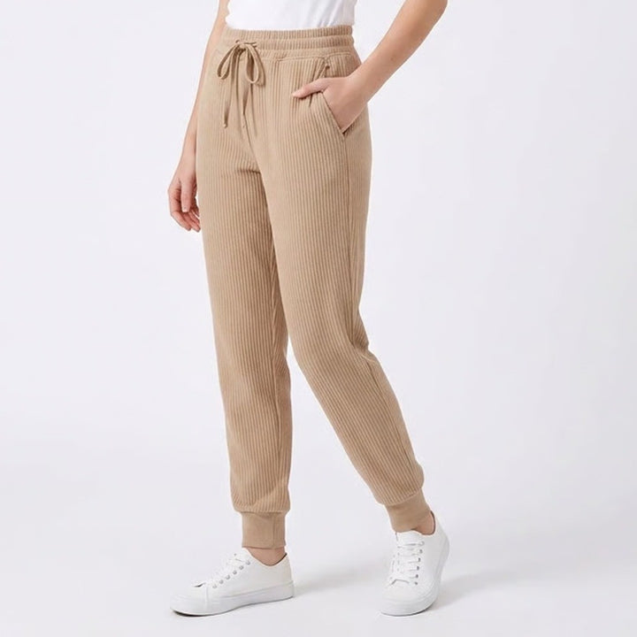 DSG So Soft Ottoman Jogger Womens XS Warm Stone Tan Ribbed High Rise Sweatpants