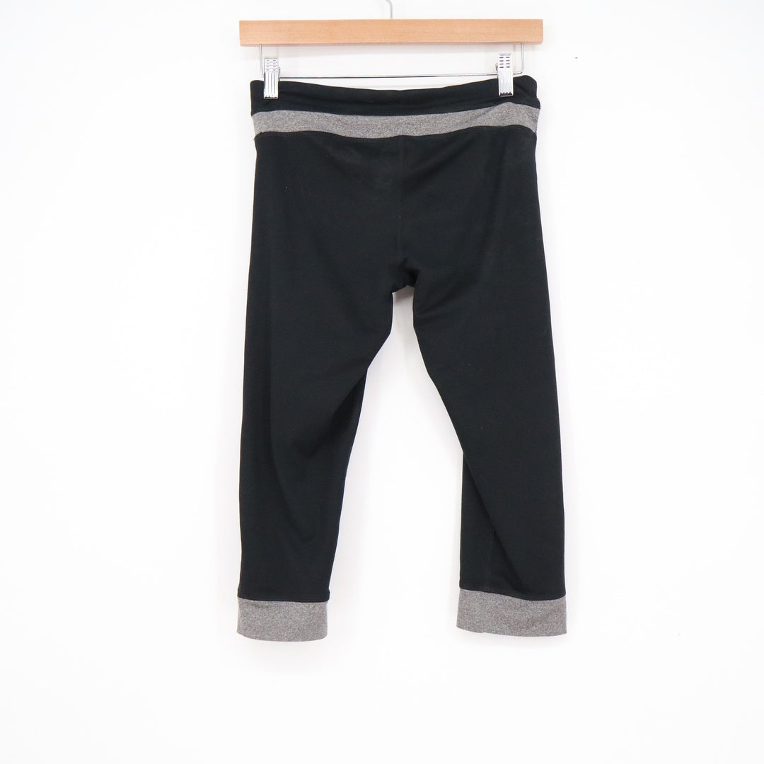 Champion Duo Dry Black Gray Trim Capri Leggings Womens Small