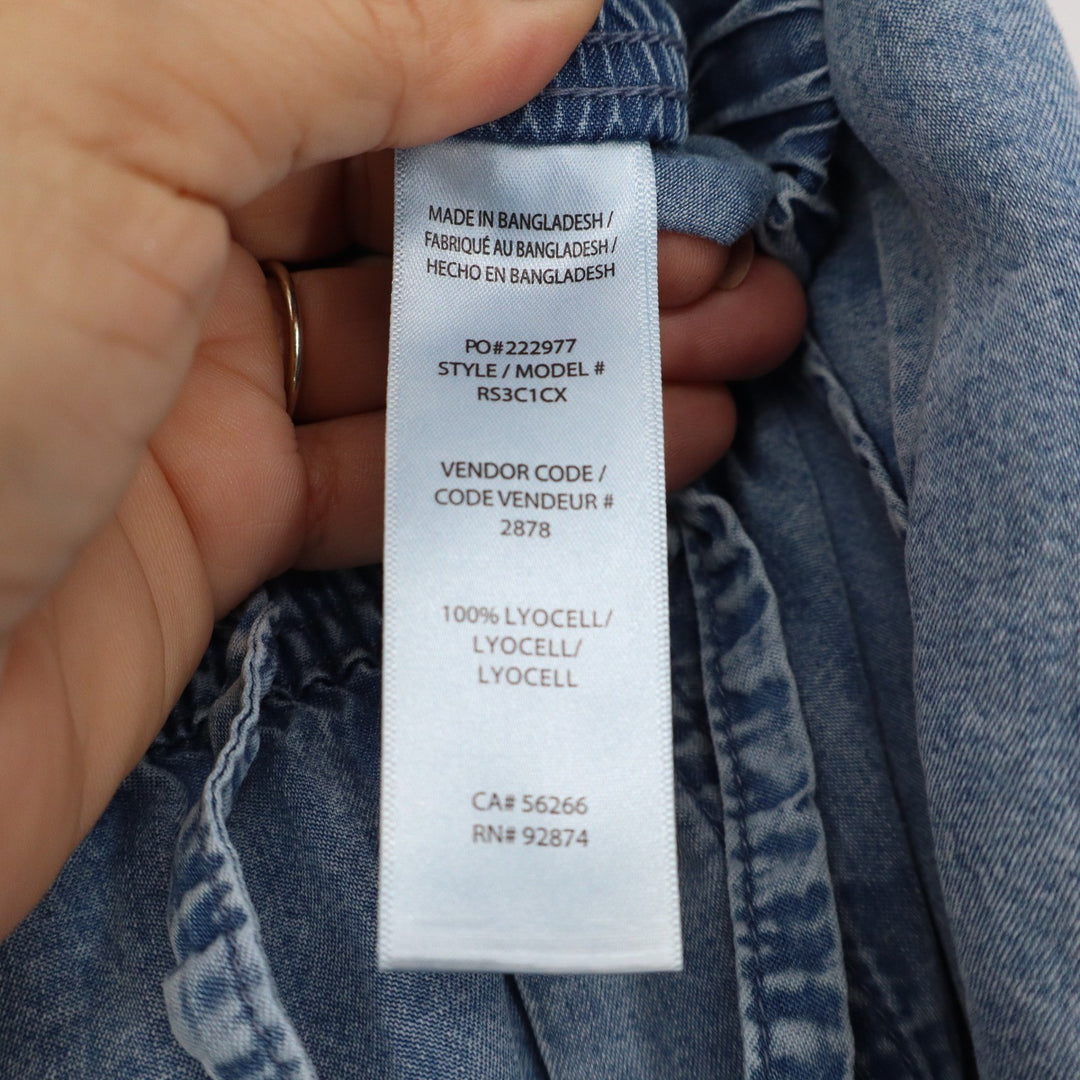 Splendid Women's Wide Leg Lyocell Denim Pants Light Wash Blue Small
