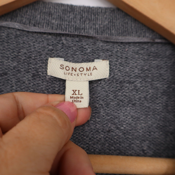 Sonoma Cardigan Womens XL Goods For Life Gray Button-Down Pockets Excellent