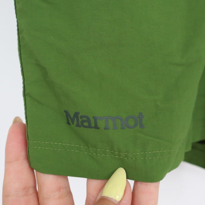 Marmot Mens Green Colorblock Hiking Shorts Size Medium Elastic Waist Activewear