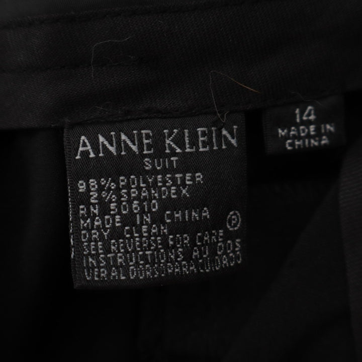 Anne Klein Dress Pants Womens 14 Black Stretch Straight Slash Pockets Mid Rise