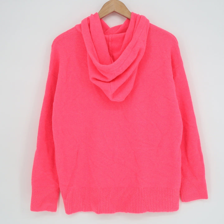 Lou & Grey Neon Pink Knit Hoodie Sweater Petite Medium MP