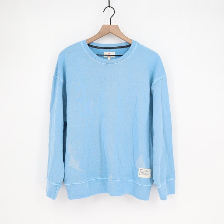 American Giant Vintage Washed Relaxed French Terry Crew Sweatshirt Womens L Blue