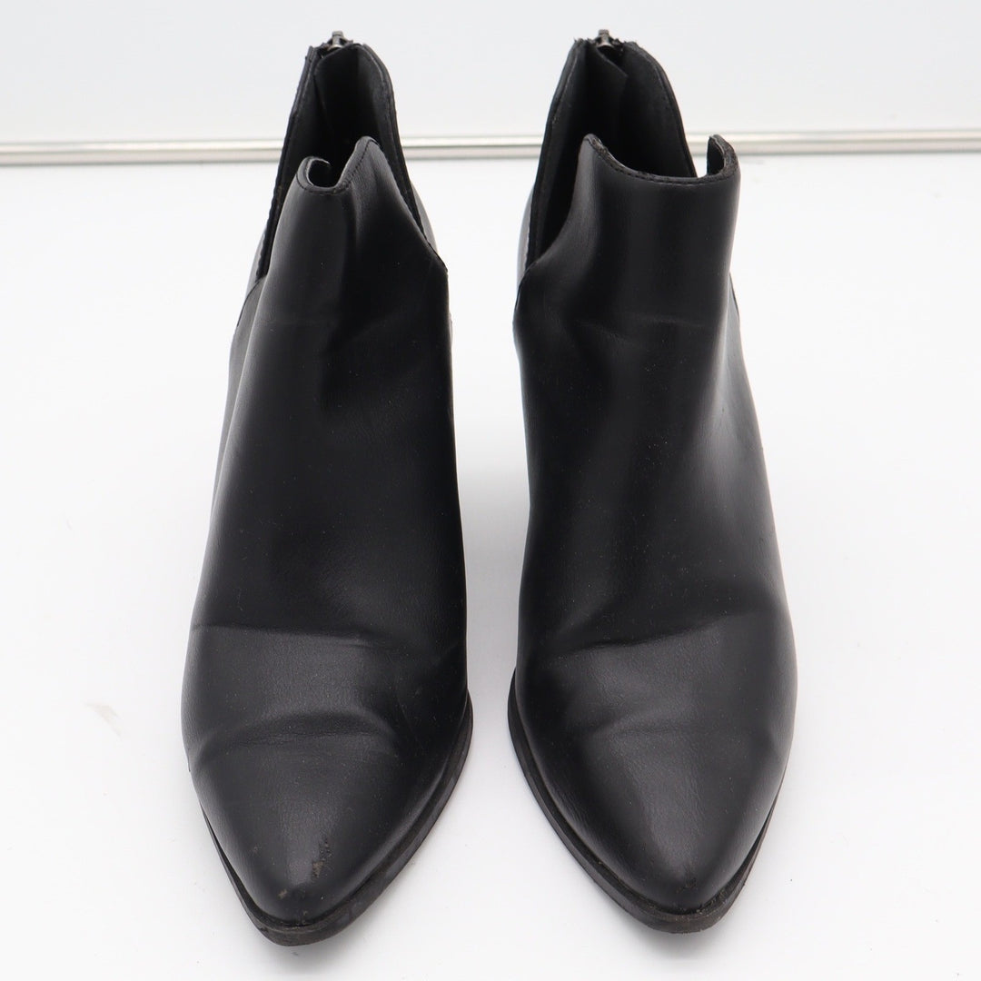 Soda Womens Black Pointed Toe Side Cutout Block Heel Ankle Booties Size 8.5