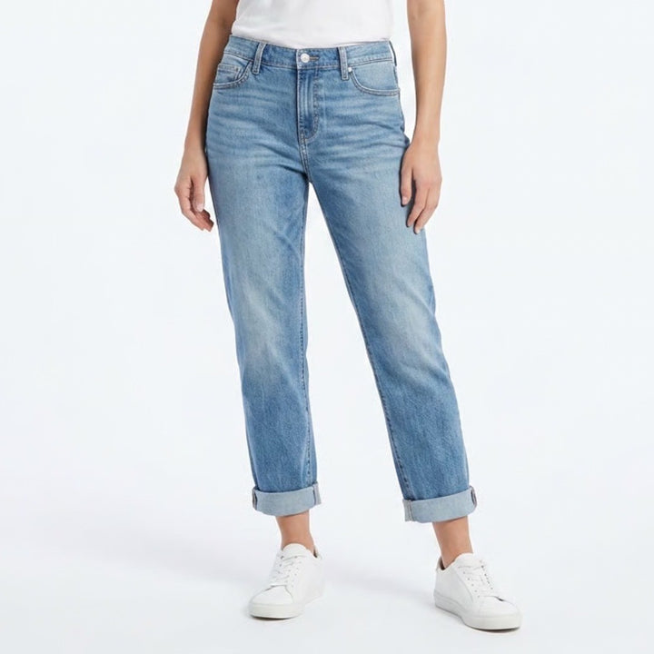 Old Navy Wow Boyfriend Jeans Womens 6S Blue Cotton Stretch Mid Rise Straight Leg