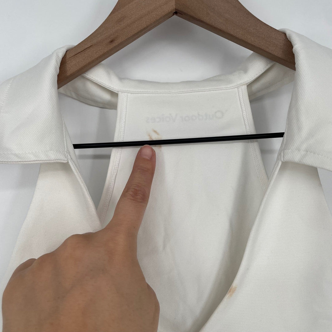 Outdoor Voices Warmup Collared Crop Top White Athletic Athleisure Size S