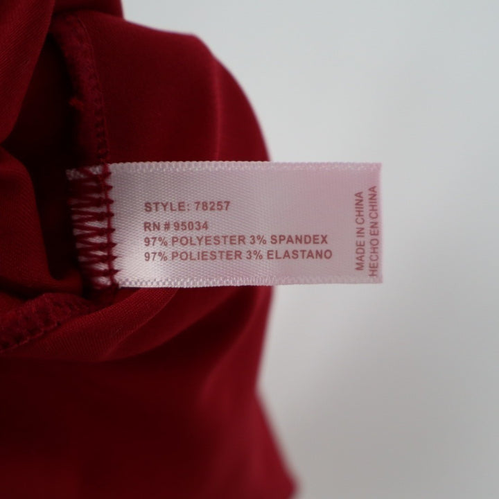 iCollection Jenna Contrast 2-PC Pajamas Set Women L Red Stretch Adjustable Strap
