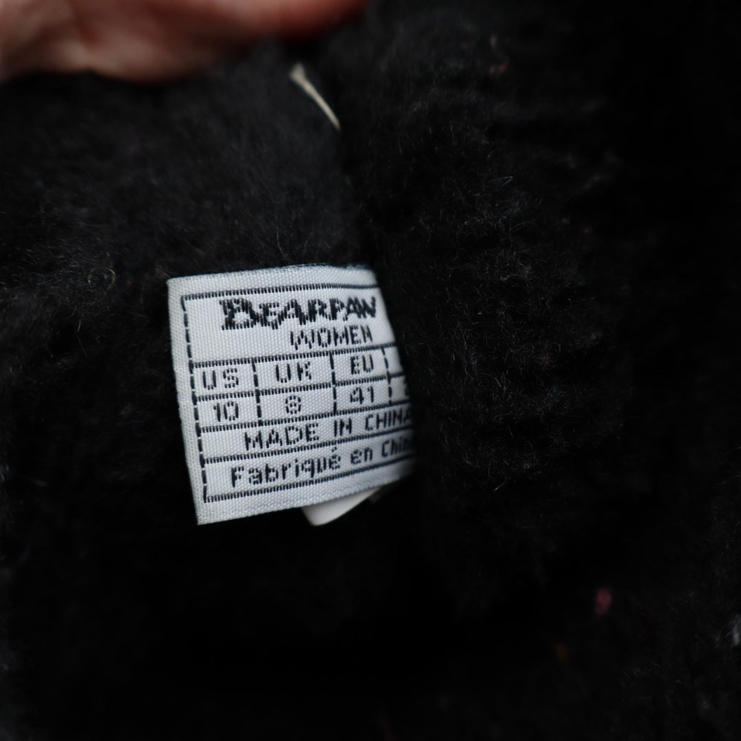 Bearpaw Bootie Womens US 10 Black Suede Fleece Lined Round Toe Mid Calf Boots