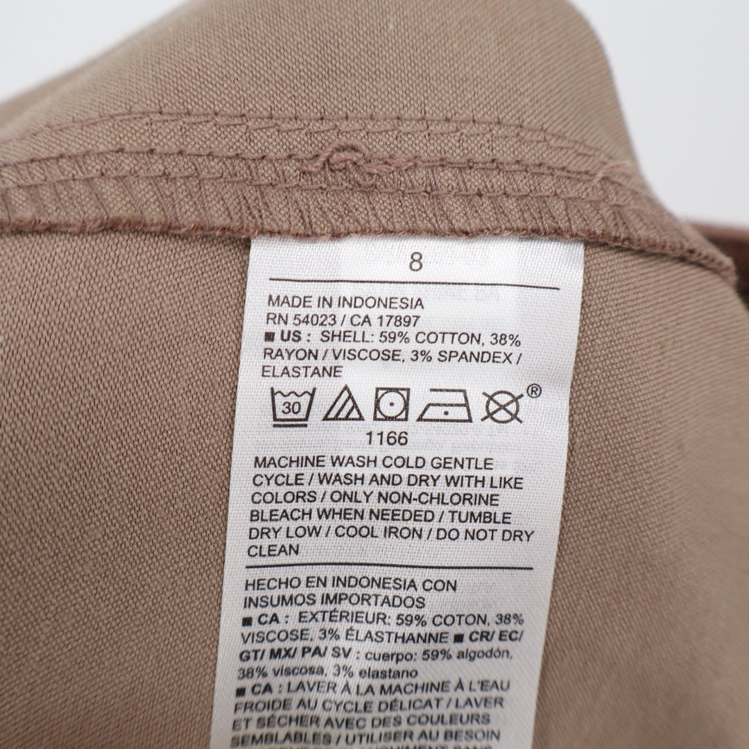 Old Navy Extra High Rise Cargo Pants Mauve Brown Straight Leg Utility Women 8