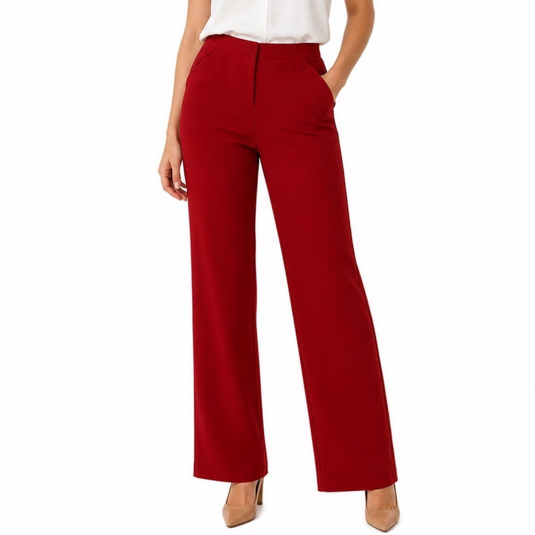 Nicole Miller New York Red Straight Leg Dress Pants Womens 14 Workwear